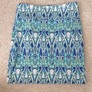 American Eagle Outfitters Vibrant Blue and Green Mini Skirt